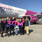 Újabb Wizz Air-mérföldkő: 30 millió utas a magyarországi járatokon